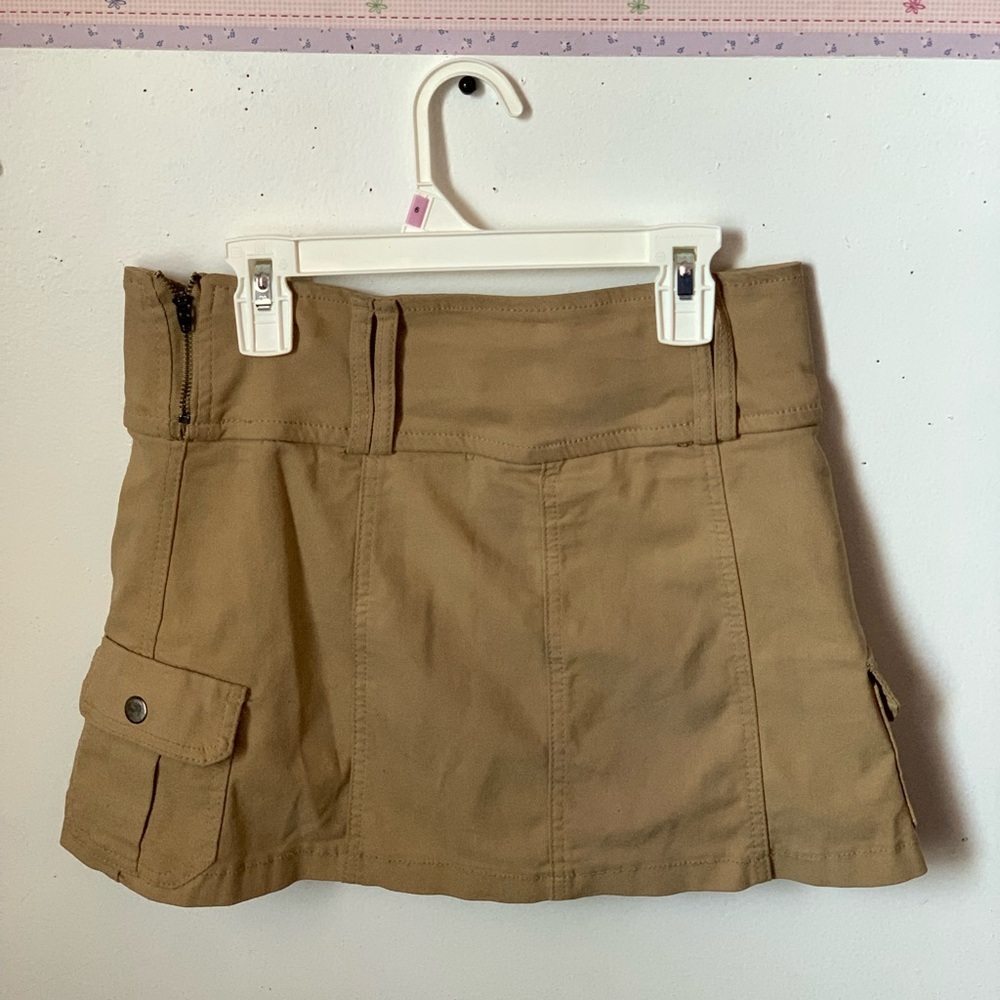 Tan Mini Skirt with Pocket Detail